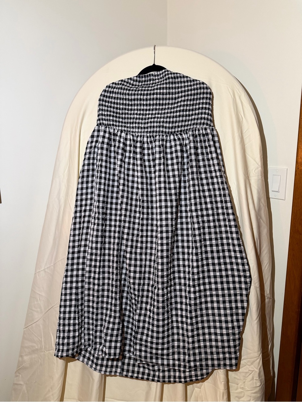 SHEIN Black & White Gingham A-Line shin length Dress